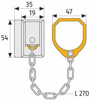Rahmen müssen nicht gebohrt werden Gehärtete Stahlkette Integrierte Kettenhalterung Sichtbare Kettenlänge: 27 cm
