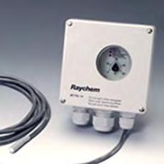 Schaltleistung 14 158 00 828 810 0 bis +150 C 25 A, 230 V AC RayClic-CE-02 Anschlussgarnitur für selbstregelnde Heizbänder Anwendungsbereich Einsetzbar für alle Raychem Heizbänder, mit Ausnahme von