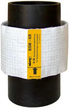 Missel Brandschutz- Dämm-Manschette BSM -KR Anwendung bei R90-Anforderungen R90-Rohrabschottung für Durchführungen von brennbaren Abwasserleitungen durch Wände und Decken Produktbeschreibung