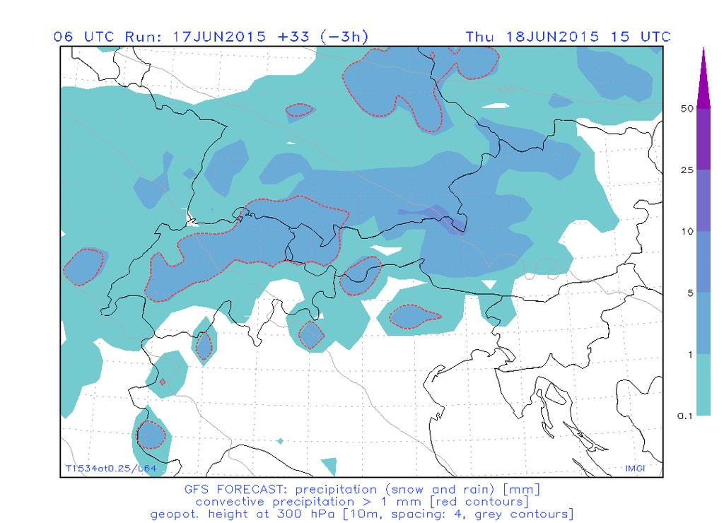 Wettermodelle - Die wichtigsten Karten Precipitation Temperature (mean/sdev) Die Niederschlagsmenge in mm für 3h wird hier dargestellt.