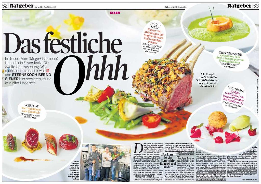 Die Ernährungskompetenz von BILD am SONNTAG NEU in 2011: Monatsthema Ernährung an jedem letzten Sonntag im Monat BILD am SONNTAG weiß was ihre Leserinnen und Leser interessiert.