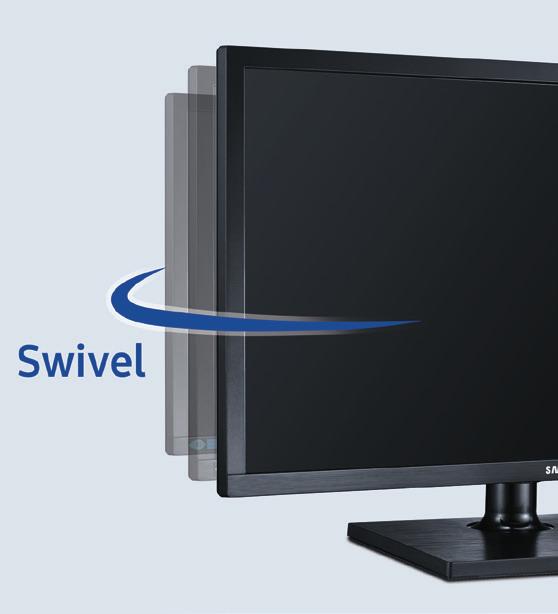 1 Swivel: Schwenken Sie das Display für optimale Sicht bis zu 45 Grad. Tilt: Auch Neigungen bis zu 25 Grad sind problemlos möglich.