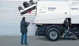 Bucher Schörling Ergonomisch und komfortabel Vernetzte Maschinensteuerung Die Großkehrfahrzeuge von Bucher Schörling sind mit dem neuen Power Sweep System (PSS) ausgerüstet.