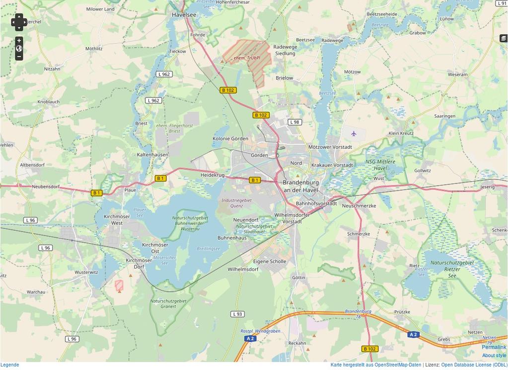 Karte 1 Brandenburg an der Havel 9 25 38 3 24