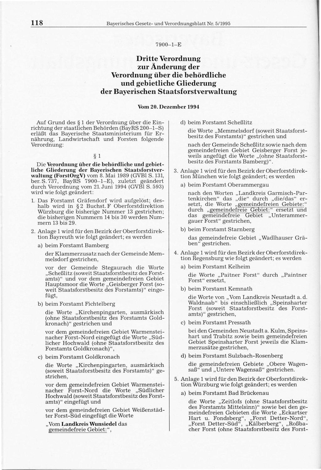 118 Bayerisches Gesetz- und Verordnungsblatt Nr.