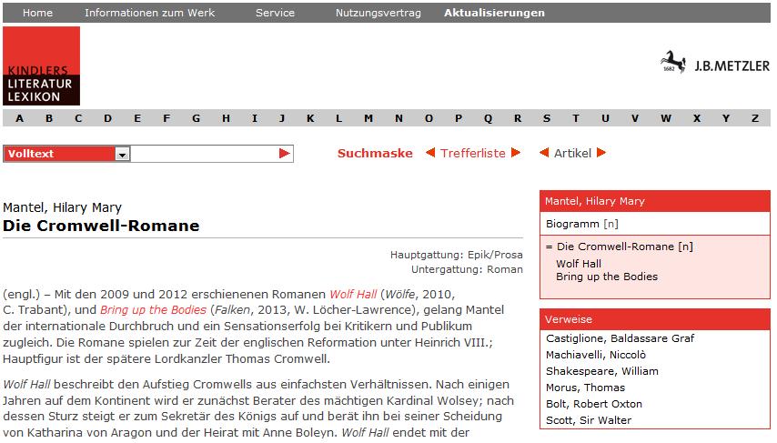 Fachinformation Bsp. für Online-Lexikon: Kindlers Literaturlexikon Okt.