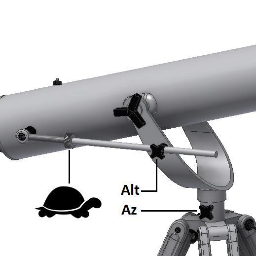 Es ist wichtig dies bei Tageslicht zu tun, so dass Sie sich mit der Arbeitsweise Ihres Teleskops vertraut machen können.