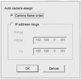 address range und geben Sie den IP- Adressbereich an. 3 Klicken Sie auf OK. Die Kameragruppen und Kameranummern werden den Kameras automatisch zugewiesen.