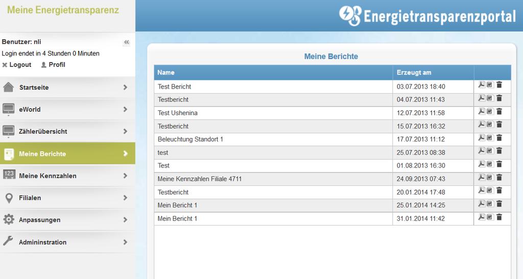 Energieeffizienz Portal Bericht zusammenstellen: der neue Bericht ist nun auch im