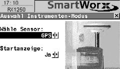 Anfangen und Verbindung Aufbauen RX1200 92 Beschreibung 3. Bei SmartWorx wird standardmässig der Auswahl Instrumenten-Modus Dialog angezeigt.