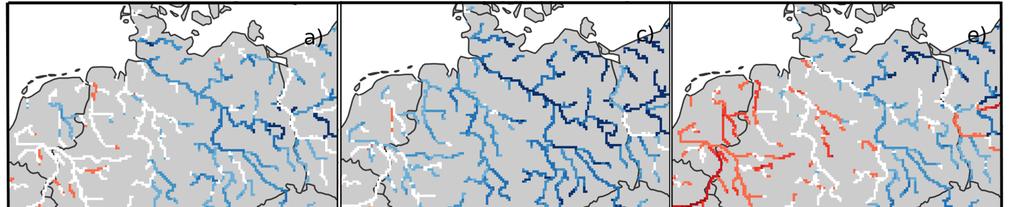 Niedrigwasser: hydrologische Dürre (P90) Erwärmung 1.