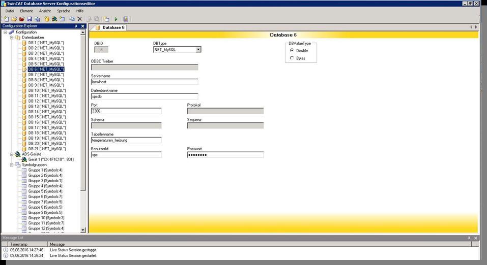 Abbildung 30: Datenbank-Konfigurationseditor Mit Hilfe des Konfigurationseditors (MySQL-Workbench 6.