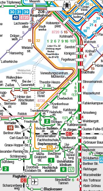 1.2 Erreichbarkeit Seite 1.2 von 1.10 - Mit der Bahn: Bis Bahnhof Lübeck-St. Jürgen und dann 8 Minuten Fußweg.