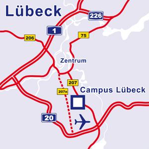 Seite 1.3 von 1.10 - Mit dem PKW: über die A 1, Autobahnkreuz Lübeck auf die A 20 (Richtung Rostock), Ausfahrt Nr.