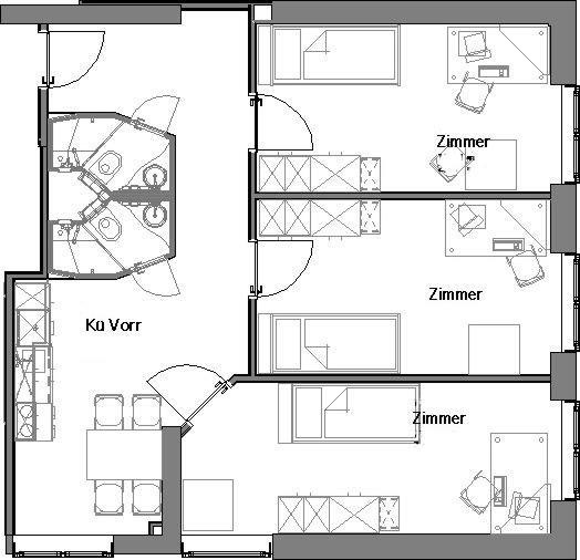 Übersicht Apartments Rechengasse 7 Wohnraum für 1 oder 2