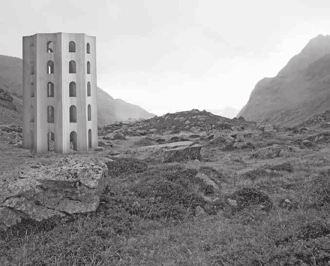 Dienstag, 25. Oktober 2016 5 Ein Theaterturm, der vom Pass in die Welt ausstrahlt Giovanni Netzer plant auf der Julierpasshöhe einen einzig - artigen temporären Theaterturm.