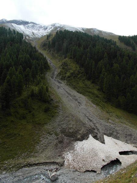 Bergsteiger ihre Touren wegen Lawinengefahr abgebrochen (Foto: A. Raez, 11.09.2015).