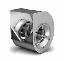 Hochleistungs- Radialventilator ADH zweiseitig saugend für Riemenantrieb Trommellaufrad mit vorwärtsgekrümmten Kreisbogenschaufeln aus verzinktem Stahlblech