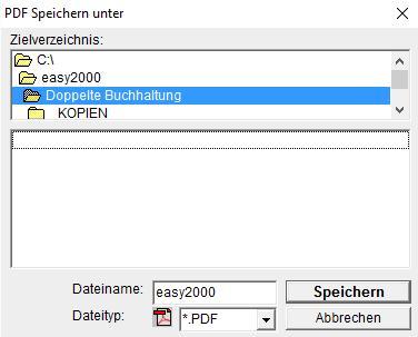 Bericht als PDF-Datei speichern Öffnen Sie einen Bericht und klicken Sie auf den Button: geöffnet: Folgendes Fenster wird Geben Sie den gewünschten Dateinamen ein und klicken Sie auf Speichern.