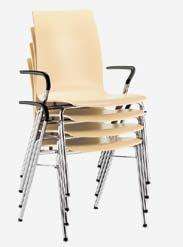 verticale des chaises même avec accoudoirs grâce à leur conception spécifique. L acier des accoudoirs est enveloppé par une mousse synthétique aisément préhensible.