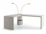 _ Archimede desk with structure in white painted metal, O finish. _ Boureau Archimede avec structure en metal peindré en blanc, O chimique.