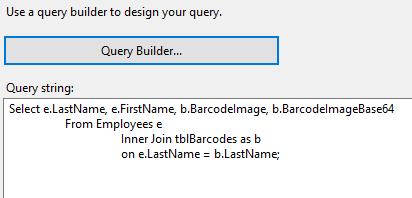Then create a new report and insert the following SQl Select statement as query: Select e.lastname, e.