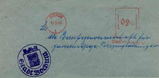 3. Die Wiederaufnahme des Postverkehrs Am 17. Juli 1945 werden von der Militärregierung auch wieder Absenderfreistempel zugelassen.