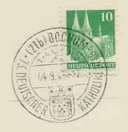 Schon ein Jahr später veranstaltete der Verein Bochumer Philatelisten des LV Nordrhein-Westfalen in Verbindung mit der Stadt Bochum vom 22. bis 25. Febr.