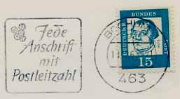 15. Einführung eines neuen Postleitzahl-Systems Am 3. Nov. 1961 werden im Amtsblatt Nr.
