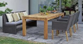 Gartenmöbelserie PEP Aluminium/Geflecht, Teak grau meliert, Sessel: Geflecht basaltgrau mit