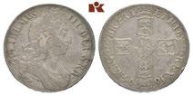 R Hübsche Patina, sehr schön-vorzüglich 639 William III und Mary, 1688-1694. Ku.-1/2 Penny 1694, London. Seaby 3452.