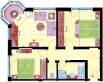 appartement Schwarzsee ausgestattet mit 2 Schlafzimmern, appartement Kaiser & appartement Hahnenkamm jeweils 1 Schlafzimmer, ausziehbare
