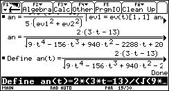 Aus diesen Gleichungen lässt sich mit Hilfe der Methode der gleichen Koeffizienten leicht die Variable at