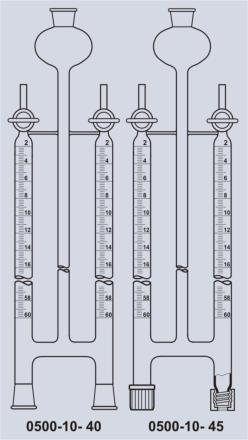 Lochkappe 0-60 ml : 1/5 0500-10-45 mit Lochdichtung d: 8mm und PTFE-Stulpe 1 Stück Kohleelektrode 0500-10-60 1 Stück Platinelektrode 0500-10-70 Stativ allein 0500-10-90 KIPP-AUTOMATEN / AUTOMATIC