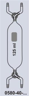 Kappe und Septum zum Durchstechen für Gasentnahme 3mm, DIN 12473, T1 / with 2 stopcocks NS14/3mm, DIN 2473, T1 Klarglas Inhalt Glashahn   100ml NS 14/ 3 0580-30-0100 0580-32-0100 150ml NS 14/ 3