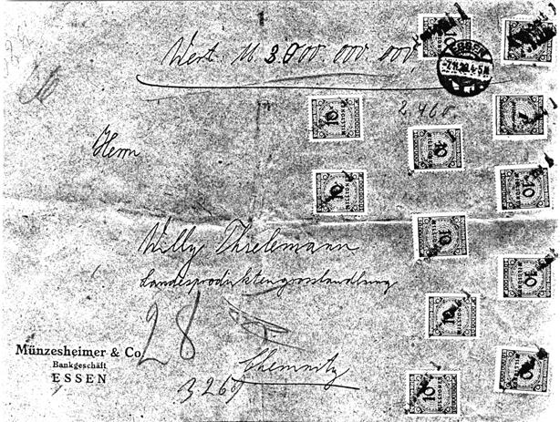 Abbildung 12 Vorderseite, Rückseite (verkleinert) und Ausschnitt Postamt