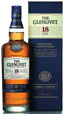 Abgang: lang, einzigartig. The Glenlivet 18 years 43% vol. 4 cl CHF 18. Farbe: altgolden.
