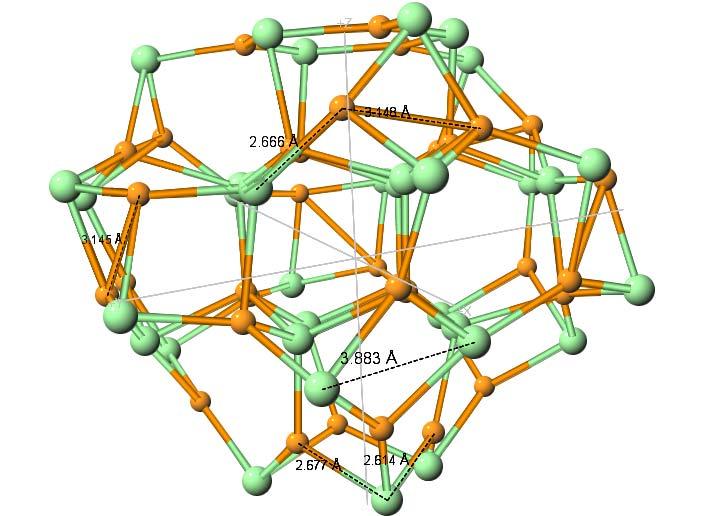 CdSe nanocrystal, 66 atoms 45 40 35 30