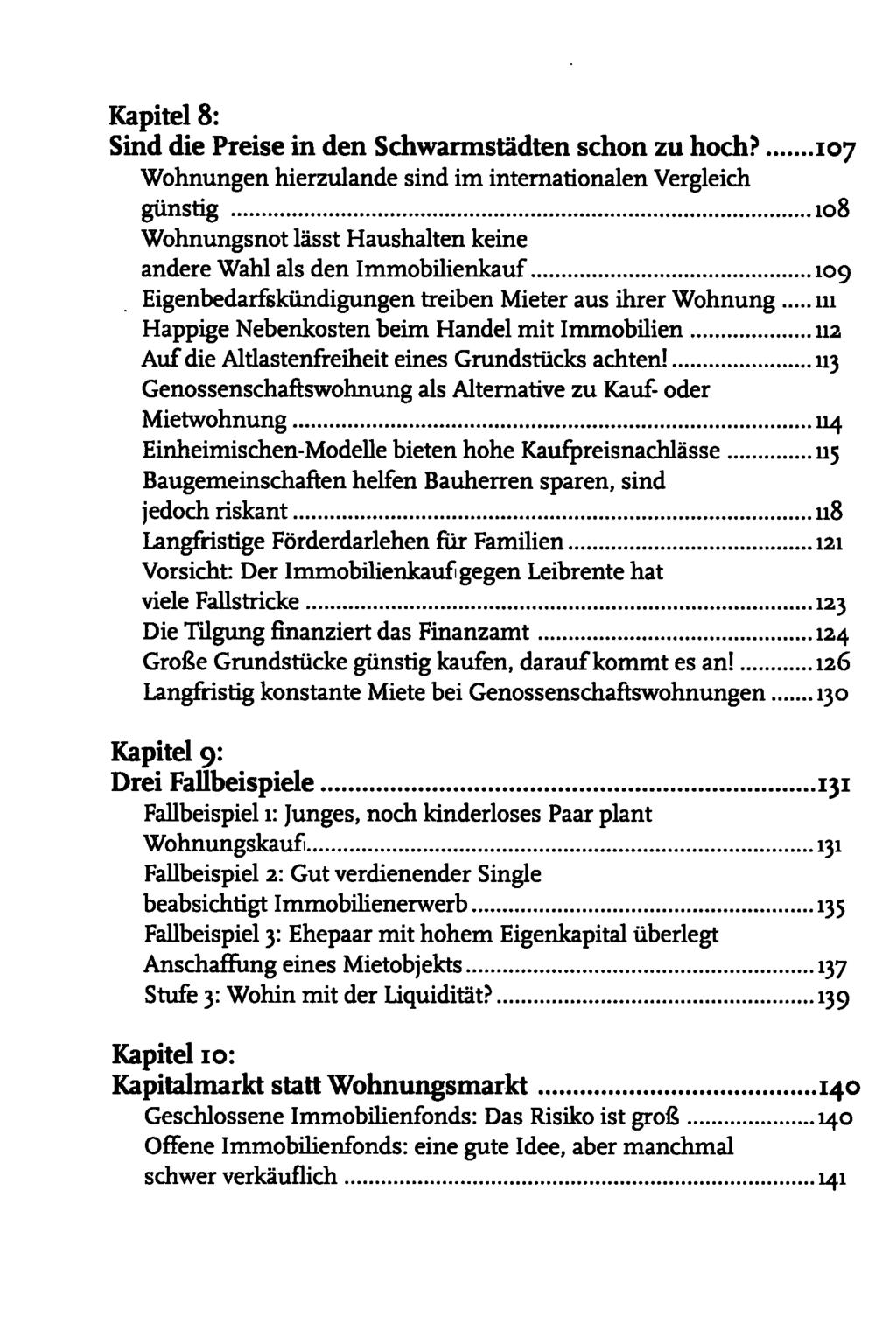 Kapitel 8: Sind die Preise in den Schwannstädten schon zu hoch?