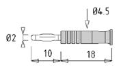 5 Type Insulated Ø 2 mm socket - Fixing : press fit Douille isolée Ø 2 mm - Fixation par pression Isolierte Ø 2 mm Buchse - Befestigung druck Type 11 2 mm socket - Solder wire