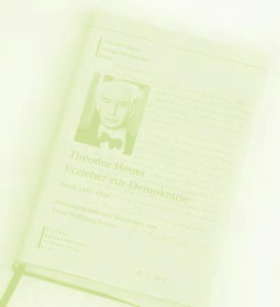 18 Theodor Heuss Stuttgarter Ausgabe Im Berichtsjahr waren insgesamt folgende Briefbände in Arbeit: Band 1: Der junge Theodor Heuss im Kaiserreich (bis 1918), Bearbeiter: Dr. Frieder Günther, seit 1.