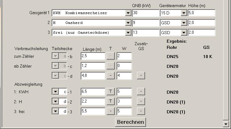 Wir wollen die Nennbelastung des KWH nun auf 30 kw erhöhen. Zunächst werden wir darauf aufmerksam gemacht, dass für diese Gesamtbelastung der Zähler zu klein ist. Es wird G6 vorgeschlagen.