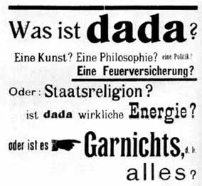 Kulturelle Bildung 120 Kunst & Genuss - Dada und die politische Kunst im Berlin der 20er Jahre Wahnsinn ist Politik, Dada ist gegen Politik, weil gegen Wahnsinn.