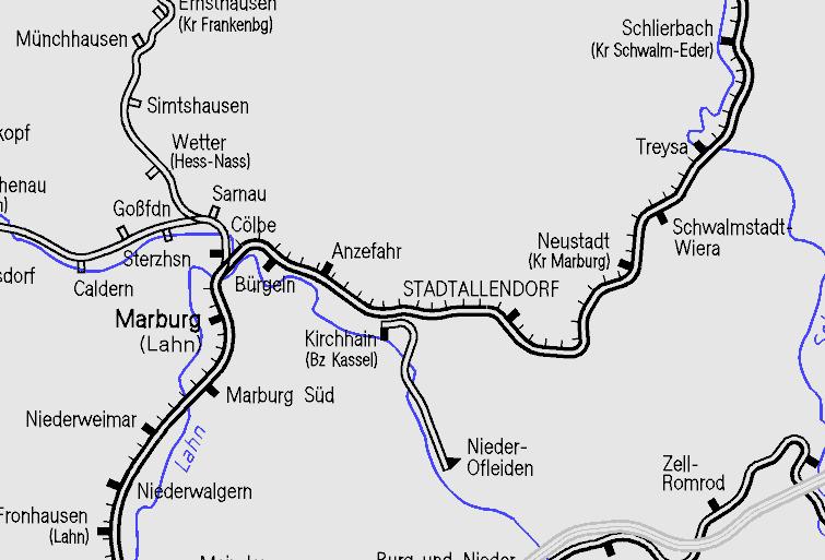 Baumaßnahmen 2017: DB Netz Mitte Gleiserneuerung Main-Weser-Bahn Lage im Netz Die wichtigsten Bauarbeiten Gleiserneuerung Treysa - Neustadt (Kreis Marburg) (02. - 29.07.