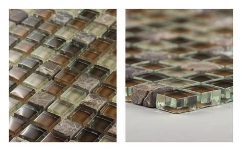 10,09 Mosaikmatte/-fliese, Farbe: Mix aus braun und beige, Oberflächeneigenschaft: glatt und glänzend, Frostsicher: nein,
