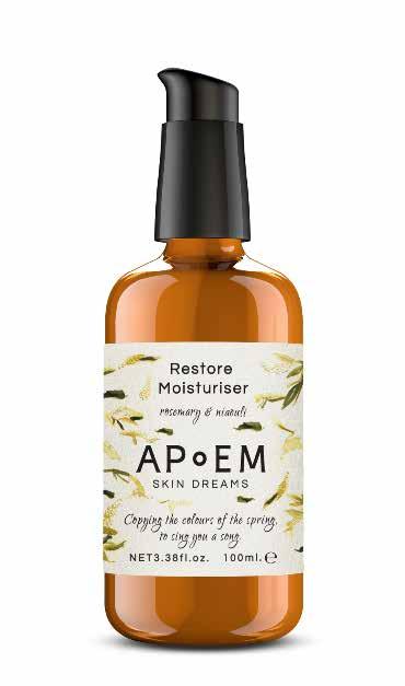 Restore Moisturiser rosmarin, niaouli und geranie Diese einfache, hervorragende Feuchtigkeitspflege setzt trockener Haut ein Ende, die Haut erhält neue Feuchtigkeit und ist besser geschützt.