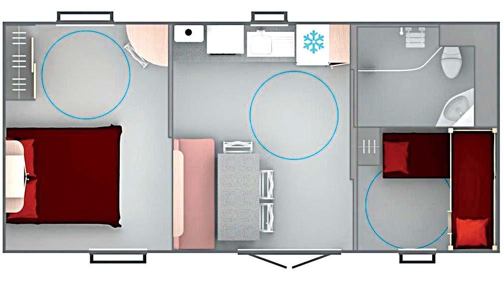 MAXICARAVAN PLATANI / SALICI - mq Wohnzimmer mit Sofa Dusche/Waschbecken/Wc Einzelbett und