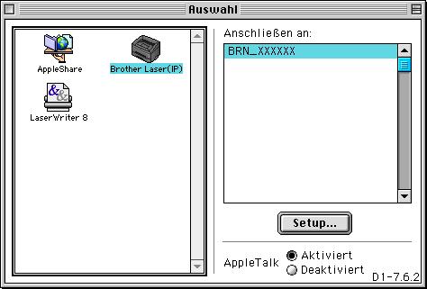 Schritt 2 Druckertreiber installieren Für Mac OS 9.1 bis 9.2 Anschluss des Druckers an den und Treiberinstallation 1 Schalten Sie den Drucker aus. 7 Wählen Sie im Apple -Menü die Option Auswahl.