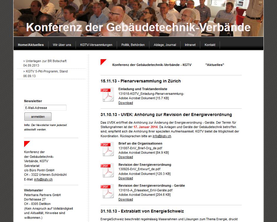 Homepage www.kgtv.ch: Seit 1.