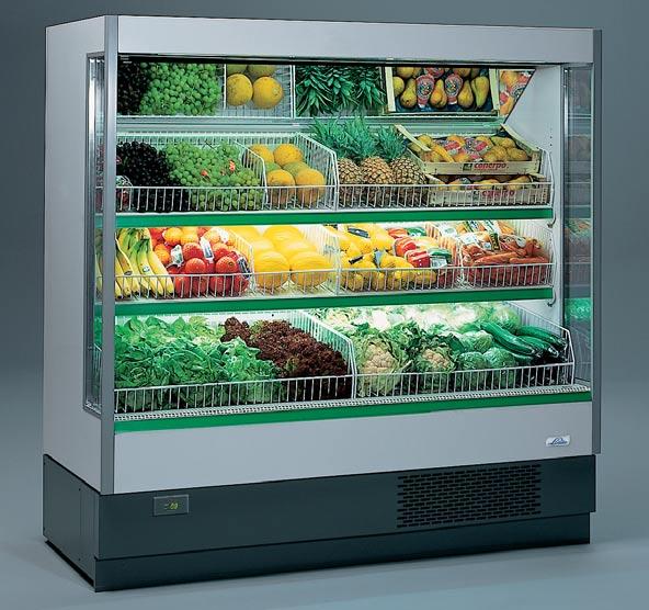 Das Kühlregal Advanter in der Ausstattungsvariante für Obst und Gemüse Das Kühlregal Advanter in der Ausstattungsvariante für SB-Fleisch Sowohl das Kühlregal als auch Kopf-